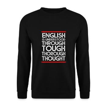 Englischlehrerin Englisch Lehrer - Unisex Pullover - Schwarz - Vorne - Alina (178cm) & Michal (187cm)