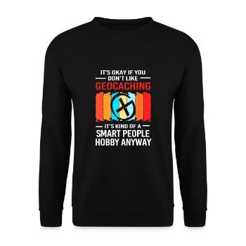Geocaching Geocache Geocacher - Unisex Sweatshirt - black - Front - Alina (178cm) & Michal (187cm)
