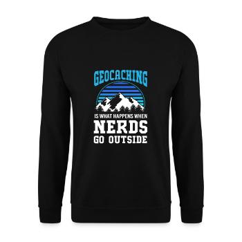 Geocaching Geocache Geocacher - Unisex Sweatshirt - black - Front - Alina (178cm) & Michal (187cm)