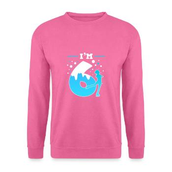 Schlittschuh Eislauf 6. Kindergeburtstag - Unisex Pullover - Pink - Vorne