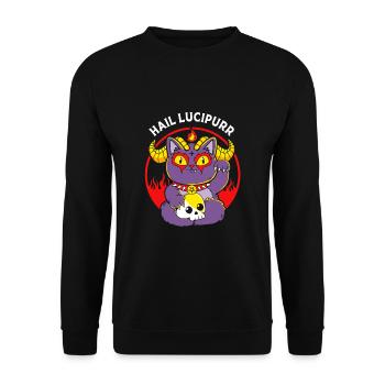 Porte-bonheur Maneki Neko Japon - Sweat-shirt Unisexe - noir - Devant - Alina (178cm) & Michal (187cm)