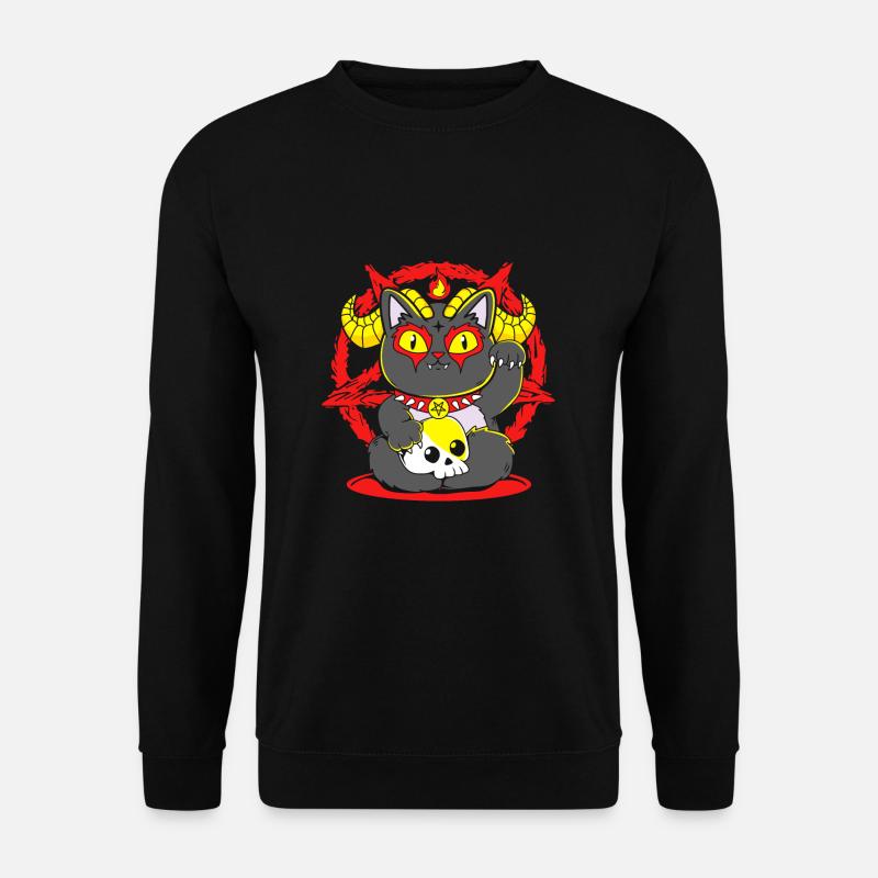 Maneki Neko Japan Lucky Charm - Unisex Sweatshirt - black