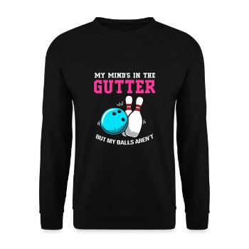 Bowling Bowler Bowling Skittles Bowling Ball - Unisex Sweatshirt - black - Front - Alina (178cm) & Michal (187cm)