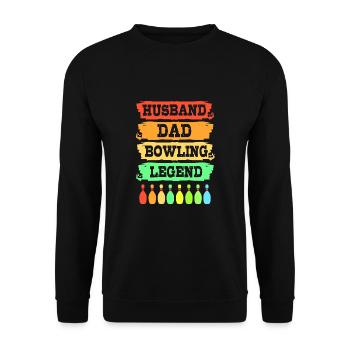 Bowling Bowler Bowling Skittles Bowling Ball - Unisex Sweatshirt - black - Front - Alina (178cm) & Michal (187cm)