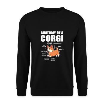 Anatomie du corgi - Sweat-shirt Unisexe - noir - Devant - Alina (178cm) & Michal (187cm)