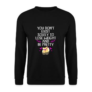 Body Positivity - Unisex Sweatshirt - black - Front - Alina (178cm) & Michal (187cm)