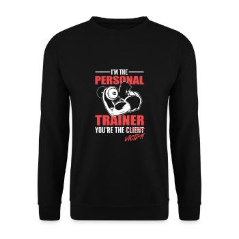Fitness Fitness Trainer Gym - Unisex Sweatshirt - black - Front - Alina (178cm) & Michal (187cm)