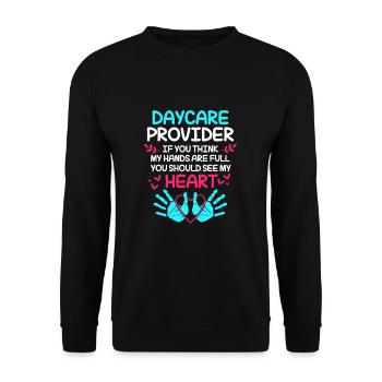 Daycare Center Education Educator Educator - Unisex Sweatshirt - black - Front - Alina (178cm) & Michal (187cm)