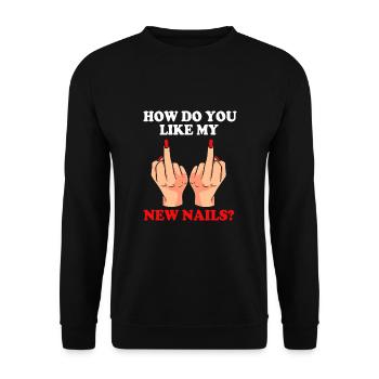 Nageldesignerin Nagel Kosmetik Kosmetikerin - Unisex Pullover - Schwarz - Vorne - Alina (178cm) & Michal (187cm)