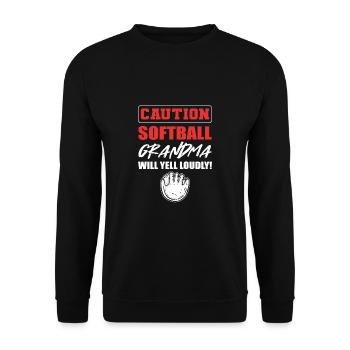 Softball Softball-Spieler Großmutter Oma - Unisex Pullover - Schwarz - Vorne - Alina (178cm) & Michal (187cm)