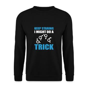 wheelchair - Unisex Sweatshirt - black - Front - Alina (178cm) & Michal (187cm)