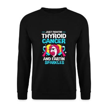 Thyroid cancer - Unisex Sweatshirt - black - Front - Alina (178cm) & Michal (187cm)