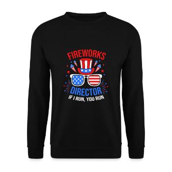 Vierter Juli Nationalfarben Nationalfeiertag USA - Unisex Pullover - Schwarz - Vorne - Alina (178cm) & Michal (187cm)