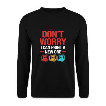3D Druck Drucken Prototyp - Unisex Pullover - Schwarz - Vorne - Alina (178cm) & Michal (187cm)