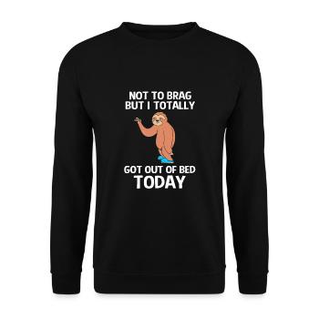 Sloth, laziness, lazy, morning grouch - Unisex Sweatshirt - black - Front - Alina (178cm) & Michal (187cm)