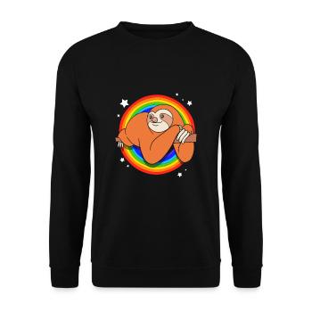 sloth laziness lazy morning grouch LGBT - Unisex Sweatshirt - black - Front - Alina (178cm) & Michal (187cm)