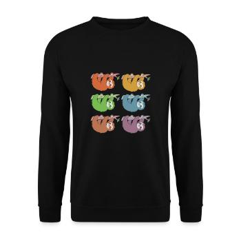 Sloth - Unisex Sweatshirt - black - Front - Alina (178cm) & Michal (187cm)