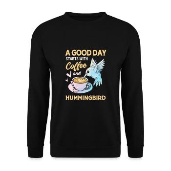 Hummingbird - Unisex Sweatshirt - black - Front - Alina (178cm) & Michal (187cm)