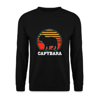 Capybara - Sweat-shirt Unisexe - noir - Devant - Alina (178cm) & Michal (187cm)