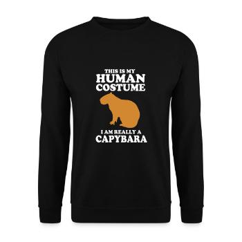 Capybara Costume - Sweat-shirt Unisexe - noir - Devant - Alina (178cm) & Michal (187cm)