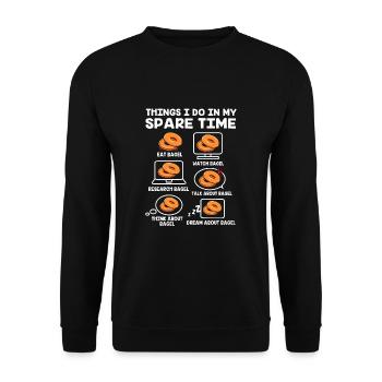 Bagel - Sweat-shirt Unisexe - noir - Devant - Alina (178cm) & Michal (187cm)