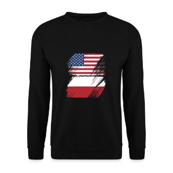 Polen Polnisch - Unisex Pullover - Schwarz - Vorne - Alina (178cm) & Michal (187cm)