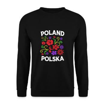 Poland Polish - Unisex Sweatshirt - black - Front - Alina (178cm) & Michal (187cm)