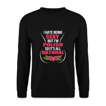 Poland Polish - Unisex Sweatshirt - black - Front - Alina (178cm) & Michal (187cm)