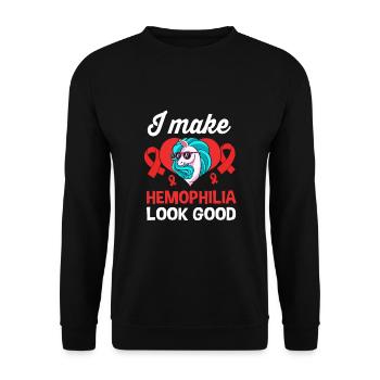 Hémophilie Hémophilie Hémophilie - Sweat-shirt Unisexe - noir - Devant - Alina (178cm) & Michal (187cm)