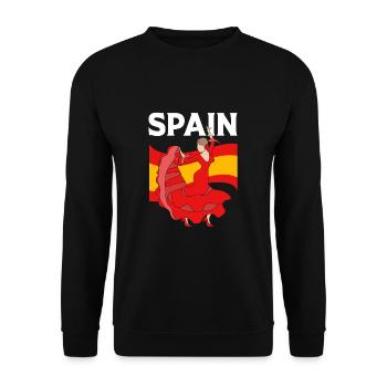 Spanisch Flamenco - Unisex Pullover - Schwarz - Vorne - Alina (178cm) & Michal (187cm)