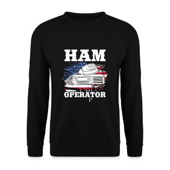 Amateur Radio Radio Antenna - Unisex Sweatshirt - black - Front - Alina (178cm) & Michal (187cm)