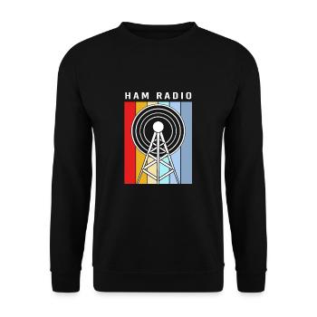 Amateur Radio Radio Antenna - Unisex Sweatshirt - black - Front - Alina (178cm) & Michal (187cm)