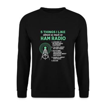 Amateur Radio Radio Antenna - Unisex Sweatshirt - black - Front - Alina (178cm) & Michal (187cm)