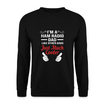 Radio amateur Papa Papa Fête des Pères - Sweat-shirt Unisexe - noir - Devant - Alina (178cm) & Michal (187cm)