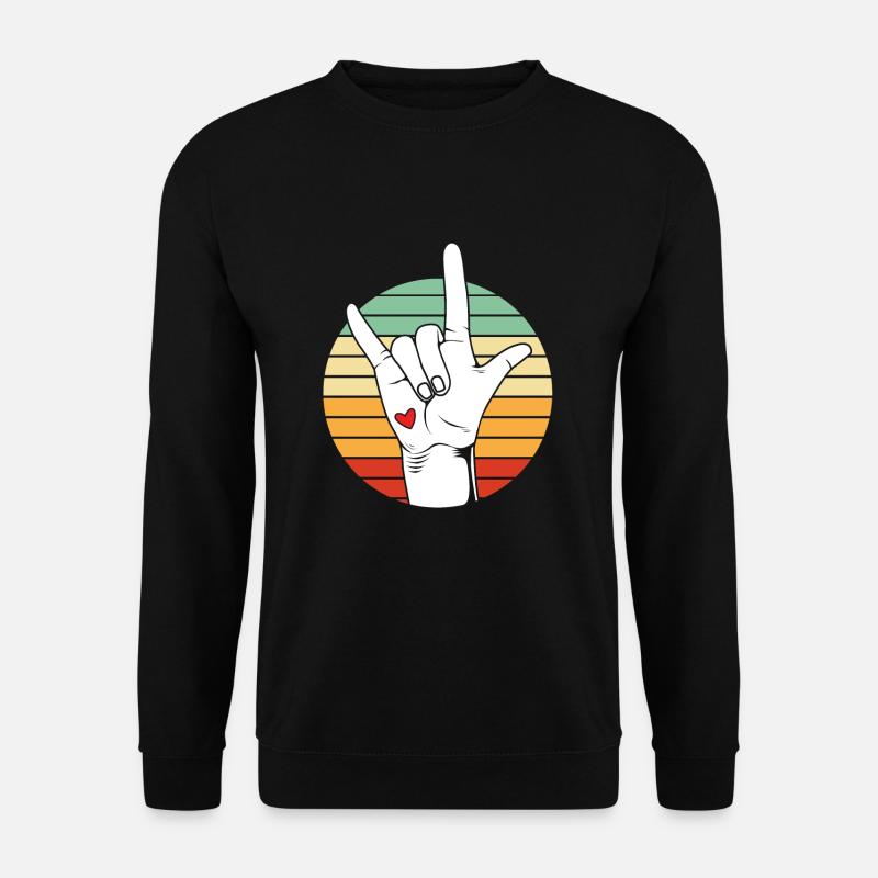 Langue des signes ASL sourd - Sweat-shirt Unisexe - noir