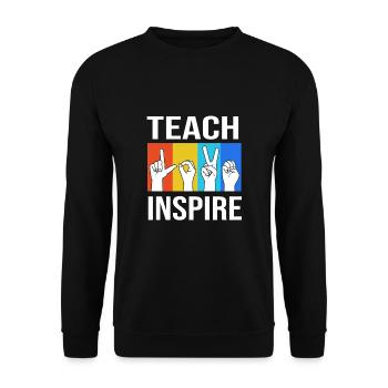 Langue des signes ASL sourd - Sweat-shirt Unisexe - noir - Devant - Alina (178cm) & Michal (187cm)