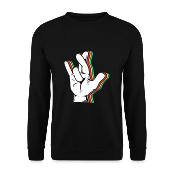 Langue des signes ASL sourd - Sweat-shirt Unisexe - noir - Devant - Alina (178cm) & Michal (187cm)