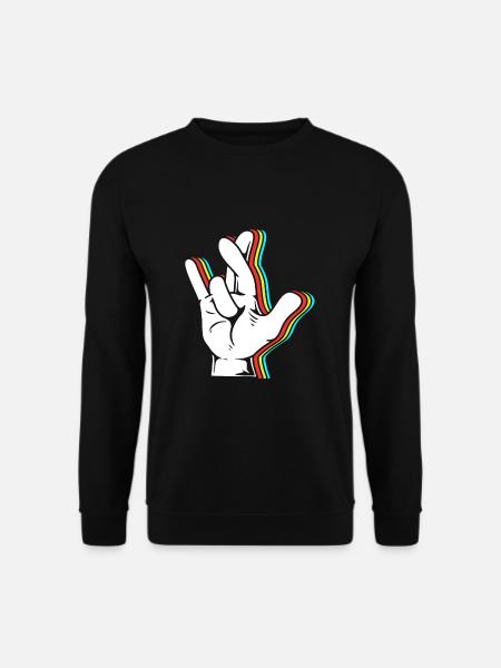 Gebärdensprache Gebärde ASL gehörlos - Unisex Pullover - Schwarz