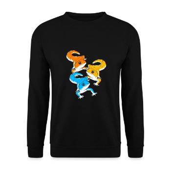Leopard Gecko - Unisex Pullover - Schwarz - Vorne - Alina (178cm) & Michal (187cm)