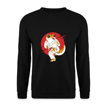Leopard Gecko - Unisex Pullover - Schwarz - Vorne - Alina (178cm) & Michal (187cm)