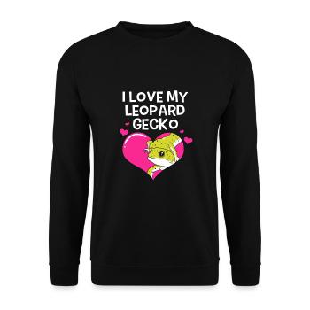 Leopard Gecko - Unisex Pullover - Schwarz - Vorne - Alina (178cm) & Michal (187cm)