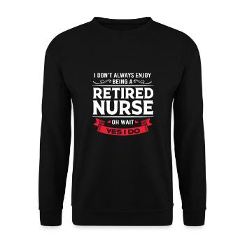 Krankenschwester Rente - Unisex Pullover - Schwarz - Vorne - Alina (178cm) & Michal (187cm)
