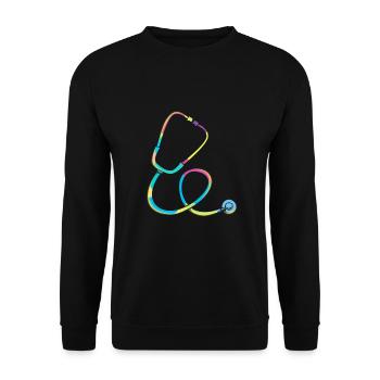 Krankenschwester Rente - Unisex Pullover - Schwarz - Vorne - Alina (178cm) & Michal (187cm)