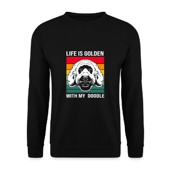 Goldendoodle - Unisex Sweatshirt - black - Front - Alina (178cm) & Michal (187cm)