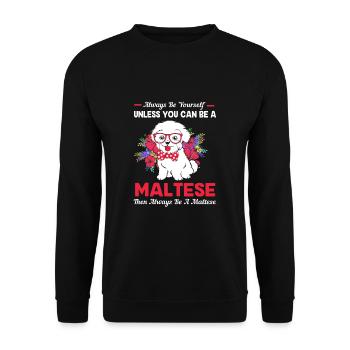 Maltese Dog - Unisex Sweatshirt - black - Front - Alina (178cm) & Michal (187cm)