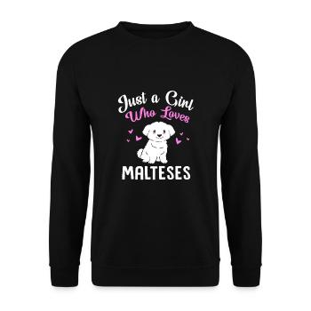 Maltese Dog - Unisex Sweatshirt - black - Front - Alina (178cm) & Michal (187cm)