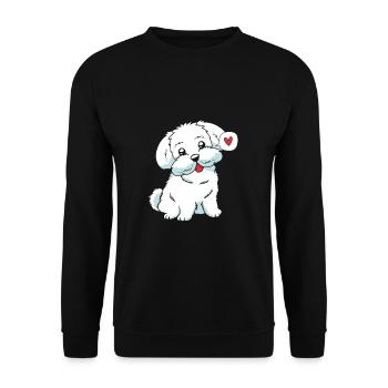 Maltese Dog - Unisex Sweatshirt - black - Front - Alina (178cm) & Michal (187cm)