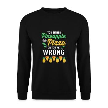 Pizza Hawaii Pizza Ananas - Unisex Pullover - Schwarz - Vorne - Alina (178cm) & Michal (187cm)