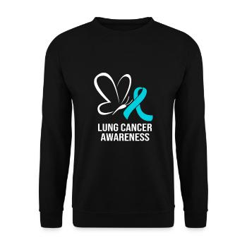 Lung Cancer Survivor Lung - Unisex Sweatshirt - black - Front - Alina (178cm) & Michal (187cm)