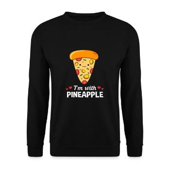 Pizza Hawaii Pizza Ananas - Unisex Pullover - Schwarz - Vorne - Alina (178cm) & Michal (187cm)